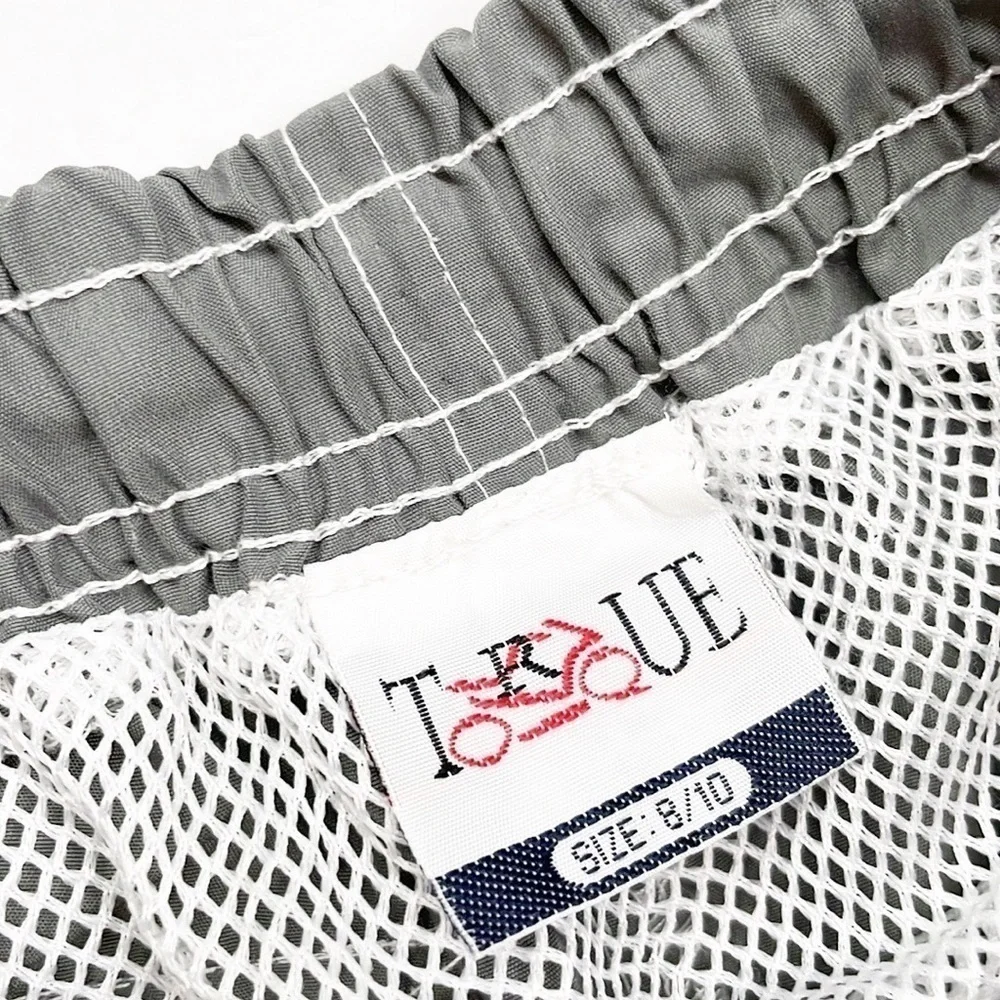 True boys gray panel swim trunks